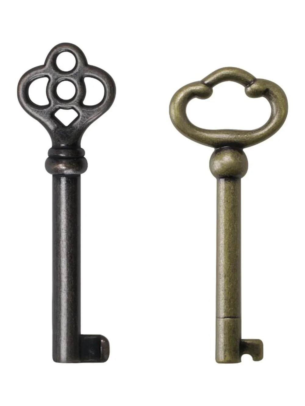 KY-2AB and KY-3AB Skeleton Key, Hollow Barrel Skeleton Keys, Antique Brass Keys,